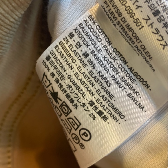 Levi’s 721 High Rise Skinny Corduroy Iced Coffee Brown Button Front Pant Size 32 - Picture 8 of 9